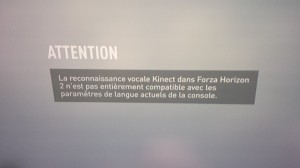 Forza Horizon 2 Xbox One reconnaissance vocale