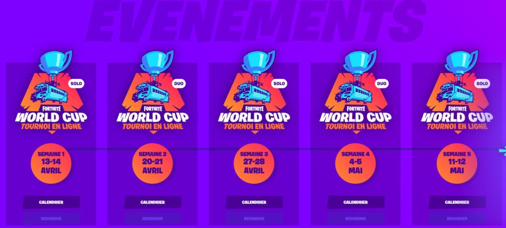 e-sport fortnite calendrier