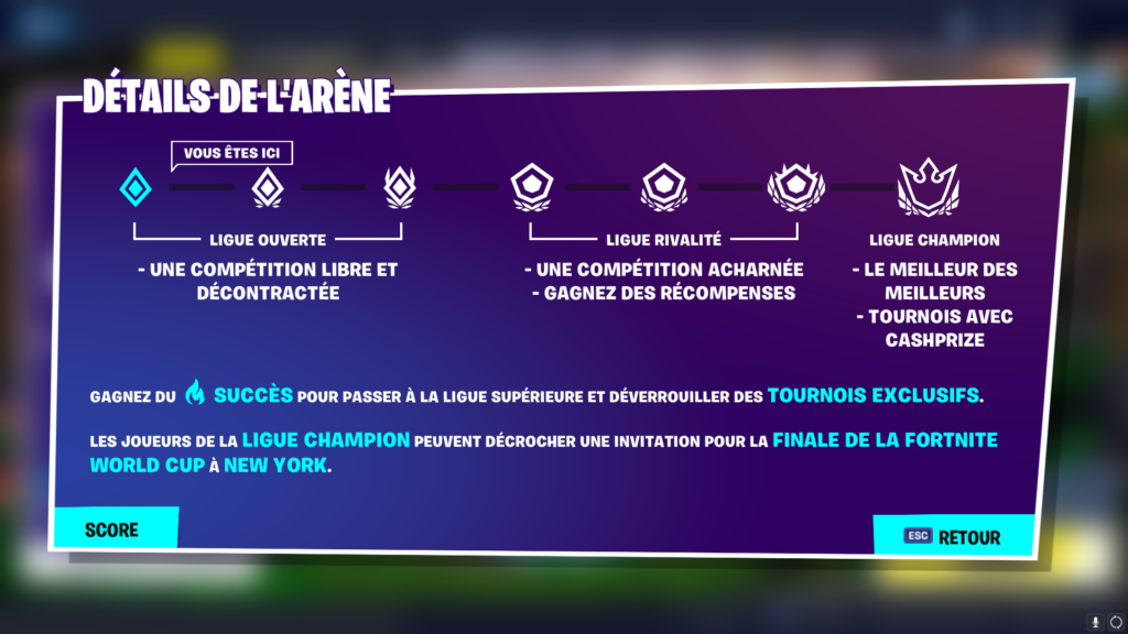 e-sport fortnite arène