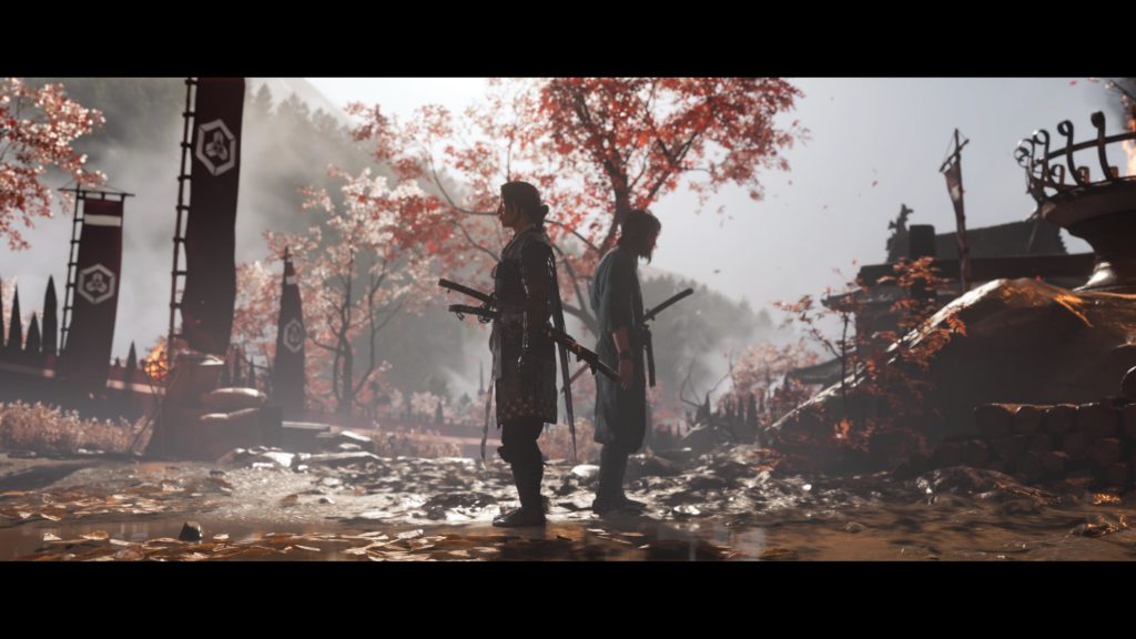 Ghost of Yōtei feuilles mortes