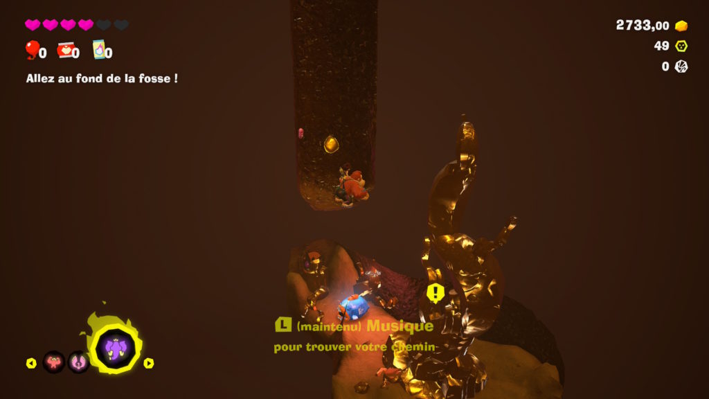 Donkey Kong Bananza vue sous-terraine